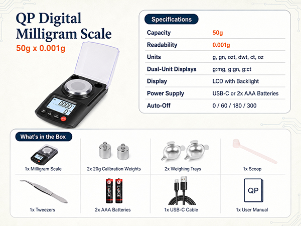 QP 50 milligrams Scale,Reloading Scale