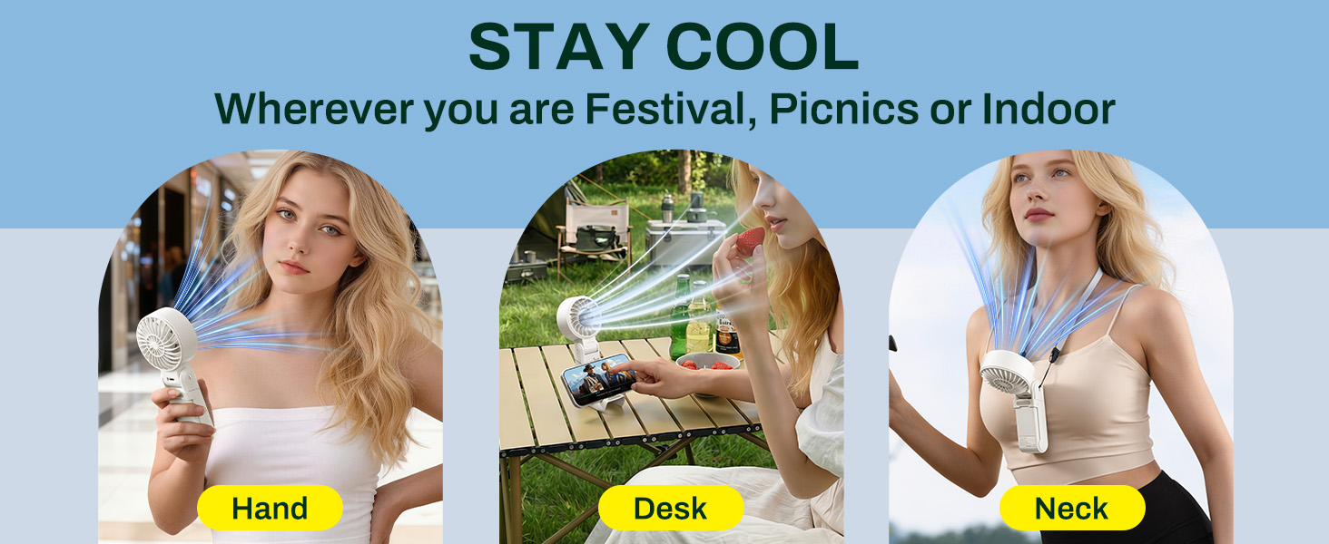 Portable handheld fan
