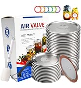 FORGETSENYI 40Pcs Canning Lids, Regular & Wide Mouth Fit,Food Grade Material | Reusable Mason Jar...