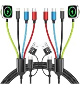 Travel Essentials Watch Charger, 4 in 2 Multi Charging Cable with Dual Type-C, USB A/C Travel Cha...