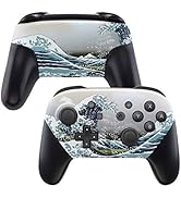 eXtremeRate Soft Touch Faceplate and Backplate for NS Switch Pro Controller, The Great Wave Patte...