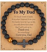 Gnamy Gifts for Dad New Dad Stepdad Men Husband, American Flag Cross Beads Bracelet Easter Birthd...