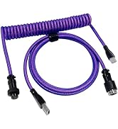 Coiled Keyboard Cable: Usb C Gaming Keyboard Cord,Custom Type Coiled Cable for Keyboard,Braided C...