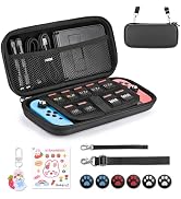 Younik Switch Case for NS Switch and Switch OLED, 11 in 1 Black Switch Accessories Kit Include Sw...