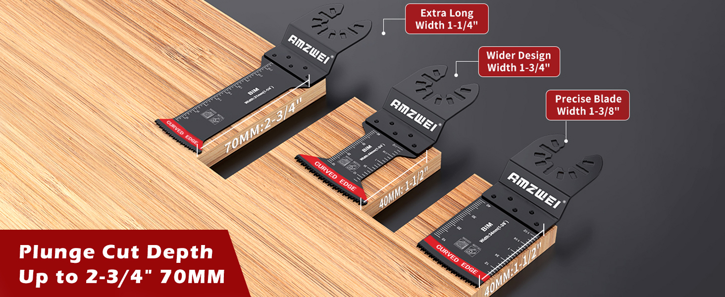 3 size bi metal oscillating tool blade