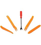 BWESOO 5 Pcs Orange Auto Trim Removal Tool Kit Car Panel Door Dashboard Fastener Remover Pry Set,...