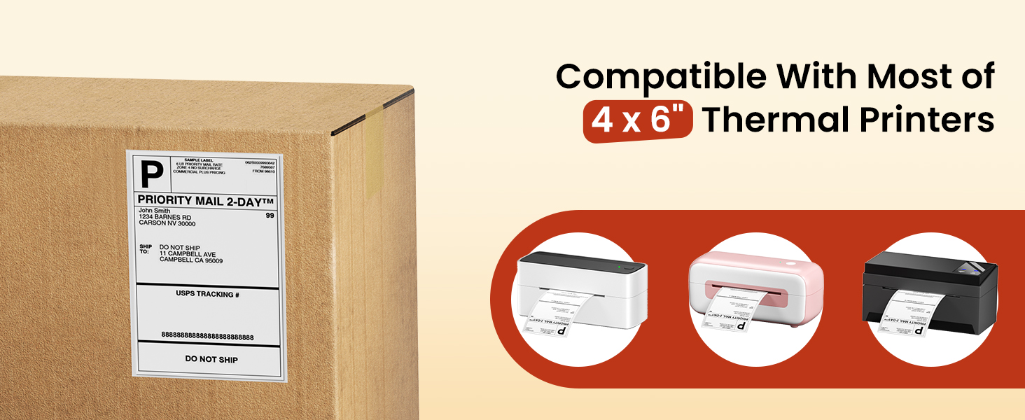 Compatible With Most of 4x6 Thermal Printers