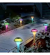 pearlstar Solar Lights Outdoor Mushroom Garden Pathway Lights LED Landscape Lighting Waterproof f...