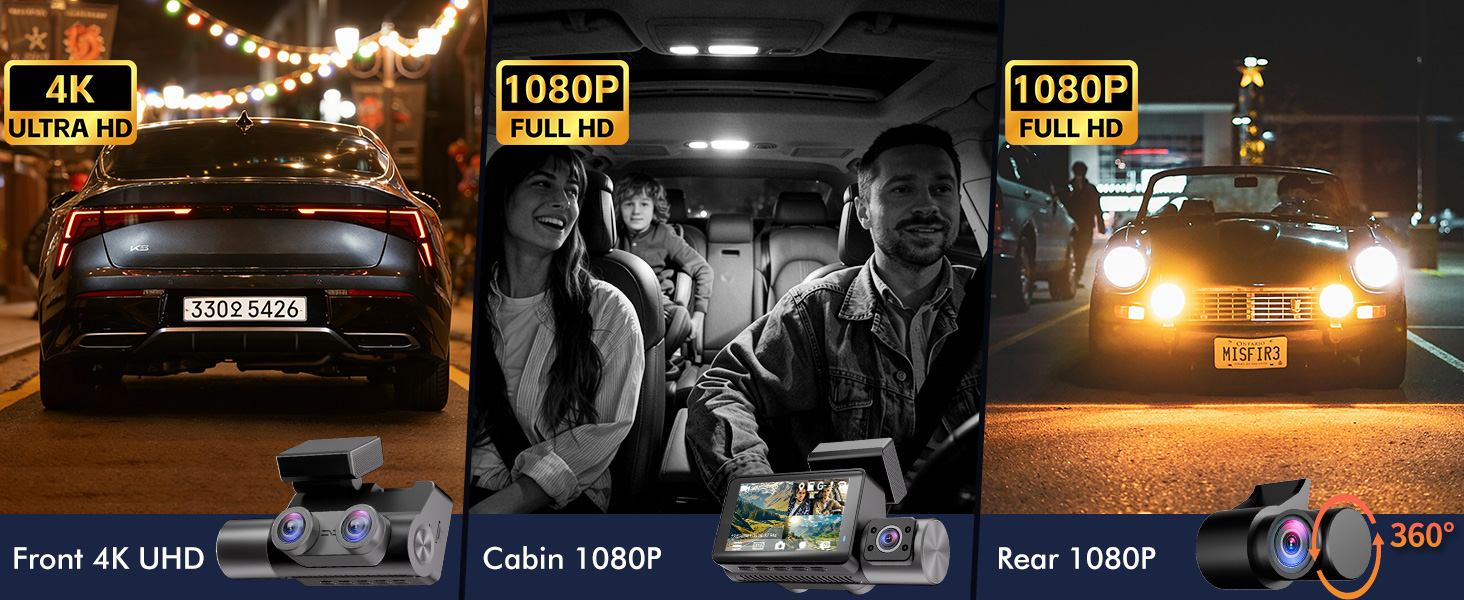 3 channel dash cam