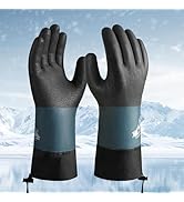 Schwer 100% Waterproof Winter Work Gloves, Long Freezer Glove with Water-based PU Coating, Ultima...