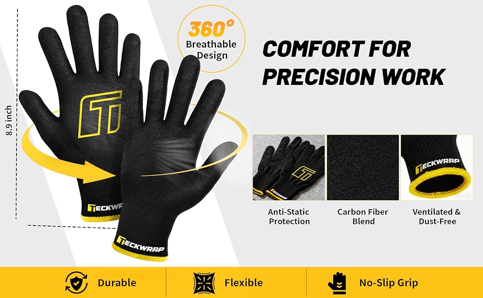 Work Gloves for Installers, Flexible Fit for DIY, Gardening & Home Repairs