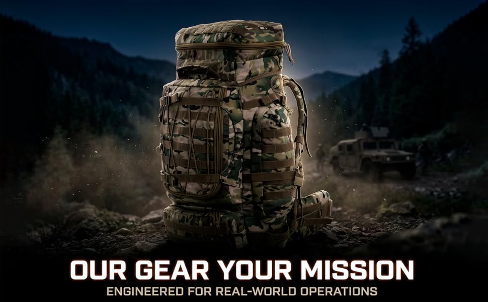 Large military tactical backpack multicam camouflage 70L