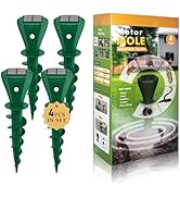 Solar Powered Mole Repellent for Lawns 4 Pack,IP65 Waterproof Mole Snake Repeller, Noiseless Desi...