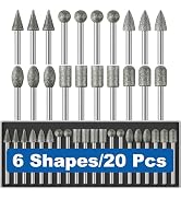 20Pcs 120-Grit Diamond Grinder Bit 1/8" Shank Compatible with Dremel Rotary Tool Attachment Acces...