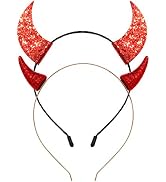 Halloween Headband Glitter Devil Horns Headband Horn Ear Hairwear Animal Hairband Costume Hair Ho...
