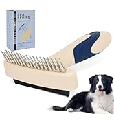 Histotree 2-in-1 Pet Deshedding&Undercoat Rake Comb for Dogs and Cats | Double-Row Movable Metal ...