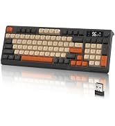 LexonElec M96 Wireless Gaming Keyboard,Knob Control Bluetooth/2.4G Wireless Mechanical Feeling Ke...