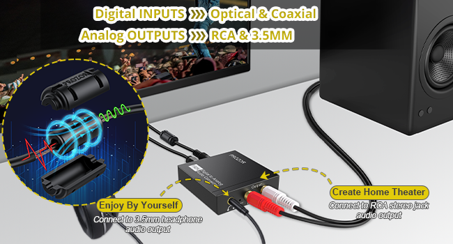 Magnetic Ring Power Cord ensures anti-interference, noise-free audio transmission for more stable