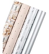 WRAPAHOLIC Wrapping Paper Roll - Elegant Floral and Lace Printed for Wedding, Birthday, Holiday, ...