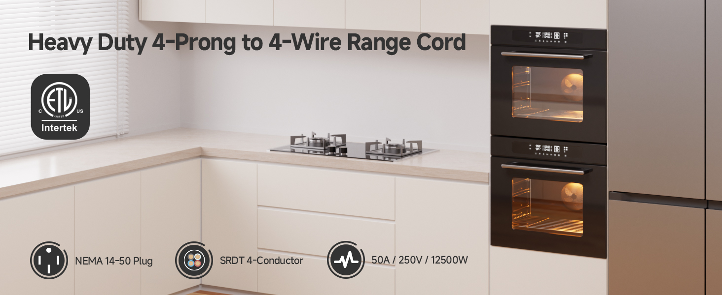 4 Prong to 4 Wire Range Cord 4 ft, Heavy Duty 6/8 AWG