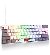 iTastatur 60% Mechanical Keyboard 61-Key Wired Gaming Keyboard with Red Switch RGB Lighting Effec...