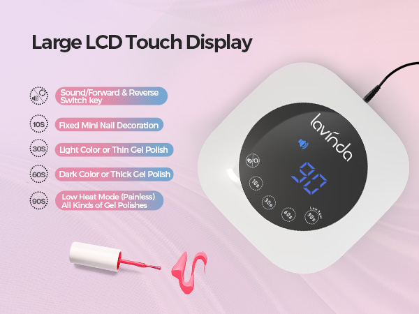 uv led nail lamp with large LCD screen