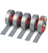 RED WOLF 5 Pack Grey Electrical Tape 3/4 Inch x 66 Ft Industrial Grade UL/CSA Listed 7 Mil Thick ...