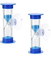 2pcs Blue Toothbrush Timer for 2mins Sand Clock Timer 2 Minute Sand Timer, Plastic Suction Cup Ho...