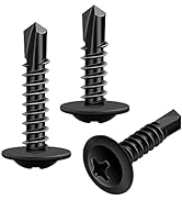 weideer 100pcs #8 Self Drilling Screws Self Tapping Tek Screws Assortment Kit Black Oxide Truss H...