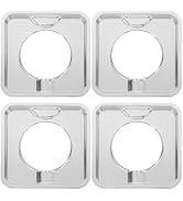 Angoily 4 Pcs Burner Covers, 7.68 Inch Stainless Steel Square Gas Stove Burner Liner, Heavy Thick...