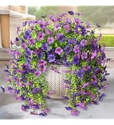 ZFProcess Artificial Hanging Flowers for Outdoors Spring Decoration, 2PCS Silk Fake Daisy Realist...