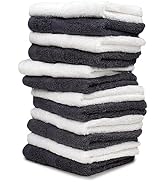 ZUPERIA 100% Cotton Bath Wash Cloths 12 Pack - 12