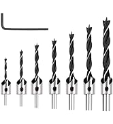 AIMLENTOOL Countersink Drill Bits Set, 7-Pack High Carbon Steel Countersink Drill Bits for Wood, ...