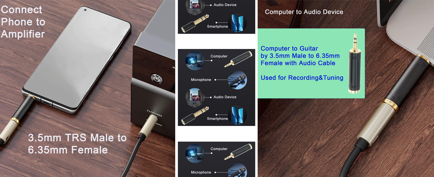3.5mm to 6.35mm Pure Copper Adapter