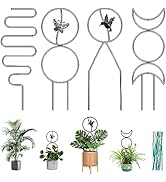 Indoor Plant Trellis for Climbing Plants, 4 Pack Mini House Plant Support Stake Trellis, 14inch S...