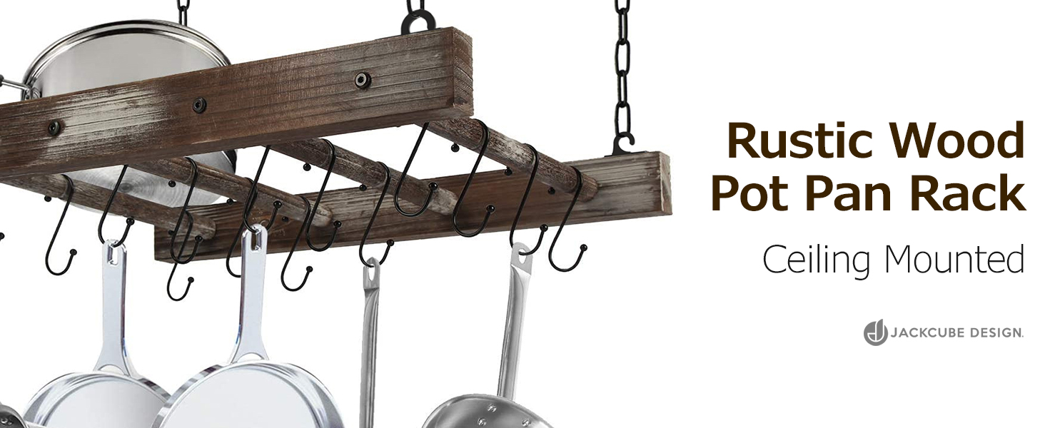 rustic pot pan rack