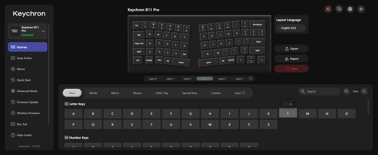 Keychron B11 Pro Ultra-Slim Wireless Foldable Keyboard