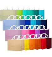 qiqee 24 Colors Large Gift Bag with Handles Bulk 24PCS Paper Party Bags 13
