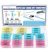 100 Pcs Heat Shrink Connectors Kit,Waterproof Insulated Marine Automotive Crimp Terminals Bu...