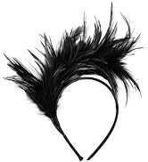 MehelloFeather Feather Headband for Women Feather Fascinator Headband Cocktail Wedding Party