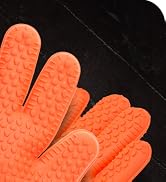 KITCHEN PERFECTION Silicone Smoker Oven Gloves -Extreme Heat Resistant BBQ Gloves -Handle Hot Foo...