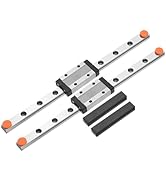 uxcell 2pcs MGN9 200mm Linear Guide Rail with 2pcs MGN9H Sliding Carriage Block Bearing Steel and...
