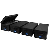 BOATISLE DVD Storage Box with Handles and Lid – DVD Case Holder Organizer with External Label Slo...