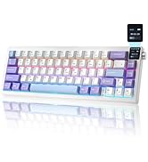 MIKIBY AJAZZ AK650 Mechanical Keyboard with Smart Display & Knob,65% Wireless Mechanical Keyboard...