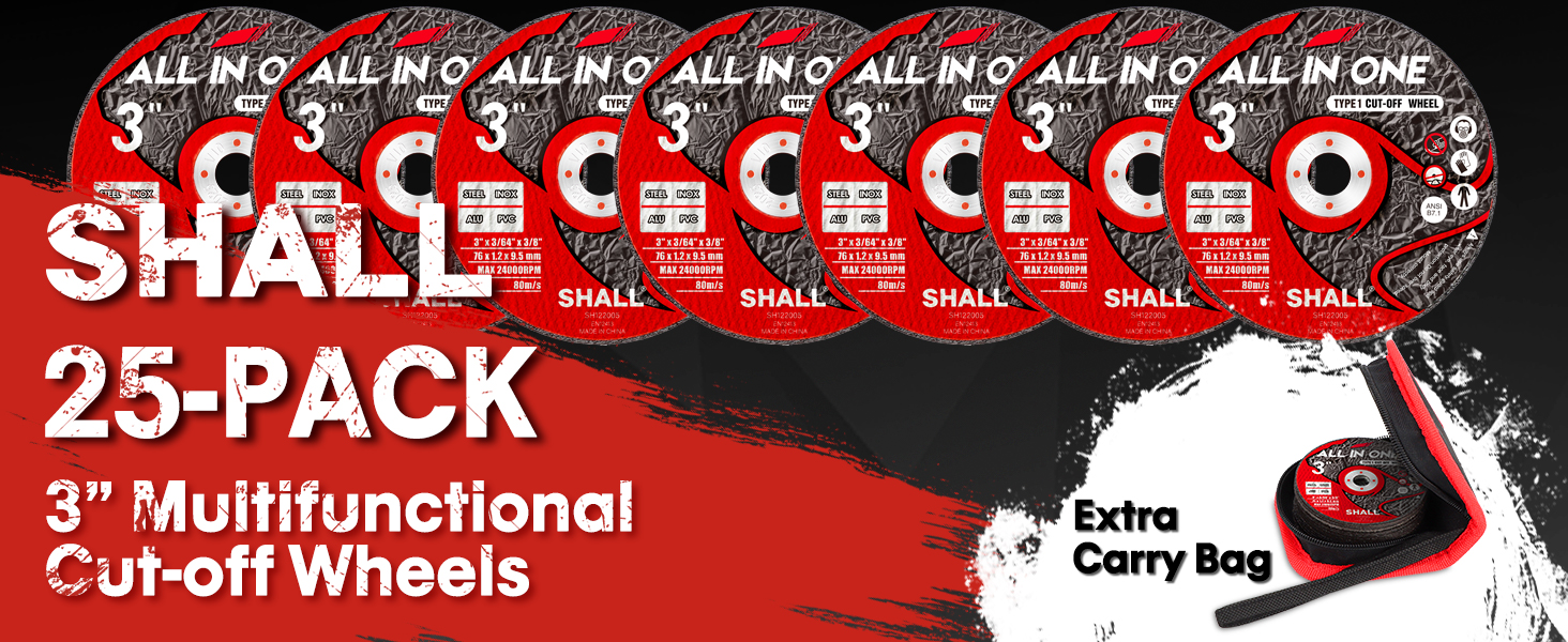 25-pack 3" Multifunctional Cut-off Wheels