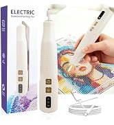 Electric Diamond Art Pen with Light, Diamond Art Tools for Adults,Off-white | Wax-free Vacuum Suc...