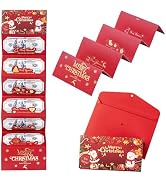 Christmas Money Envelope for Cash, Money Holder with 6 Slots for Cash, Surprise Card Holder for X...