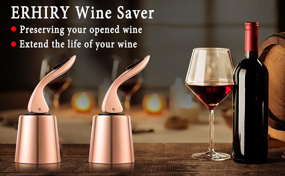 ERHIRY Wine Bottle Stopper Stainless Steel, Preserving your opened wine