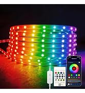 EZMYMA Multi-Color RGB LED Rope Lights 16.4ft 5V USB, Remote & App for Room | Self-adhesive flexi...