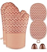 NAVITHOUS Oven Mitts and Pot Holders 6pcs Set, Extra Long Oven Mittens with Mini Oven Gloves Heat...